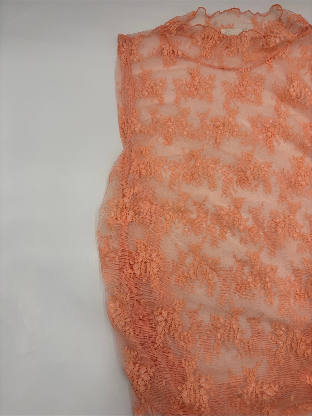 Intimately x Free People Nice Try Mesh Floral Muscle Tank in Coral - Picture 3 of 6